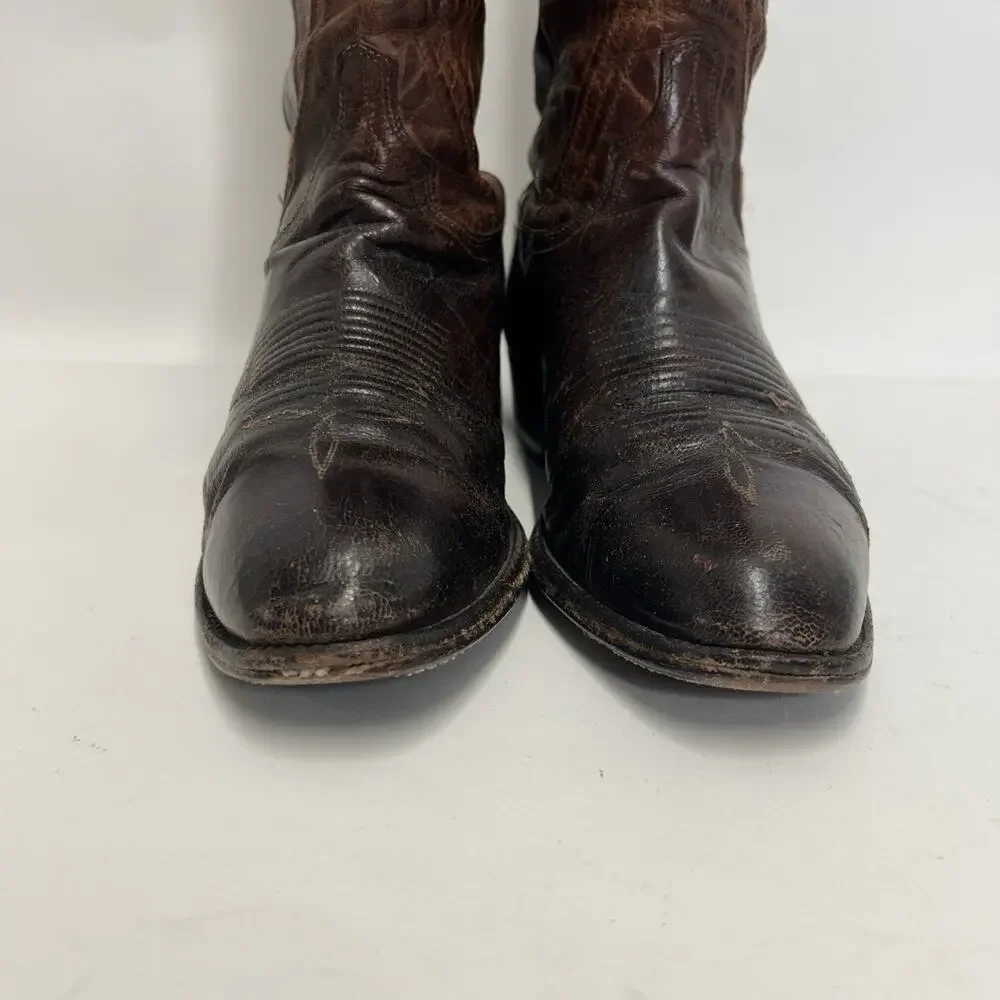 Vintage Lucchese Western Cowboy Boots Goat “Brown”